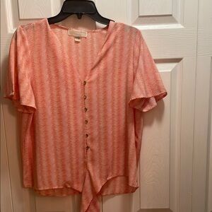 Michaels Red and White Wave Pattern Blouse Micheal kors